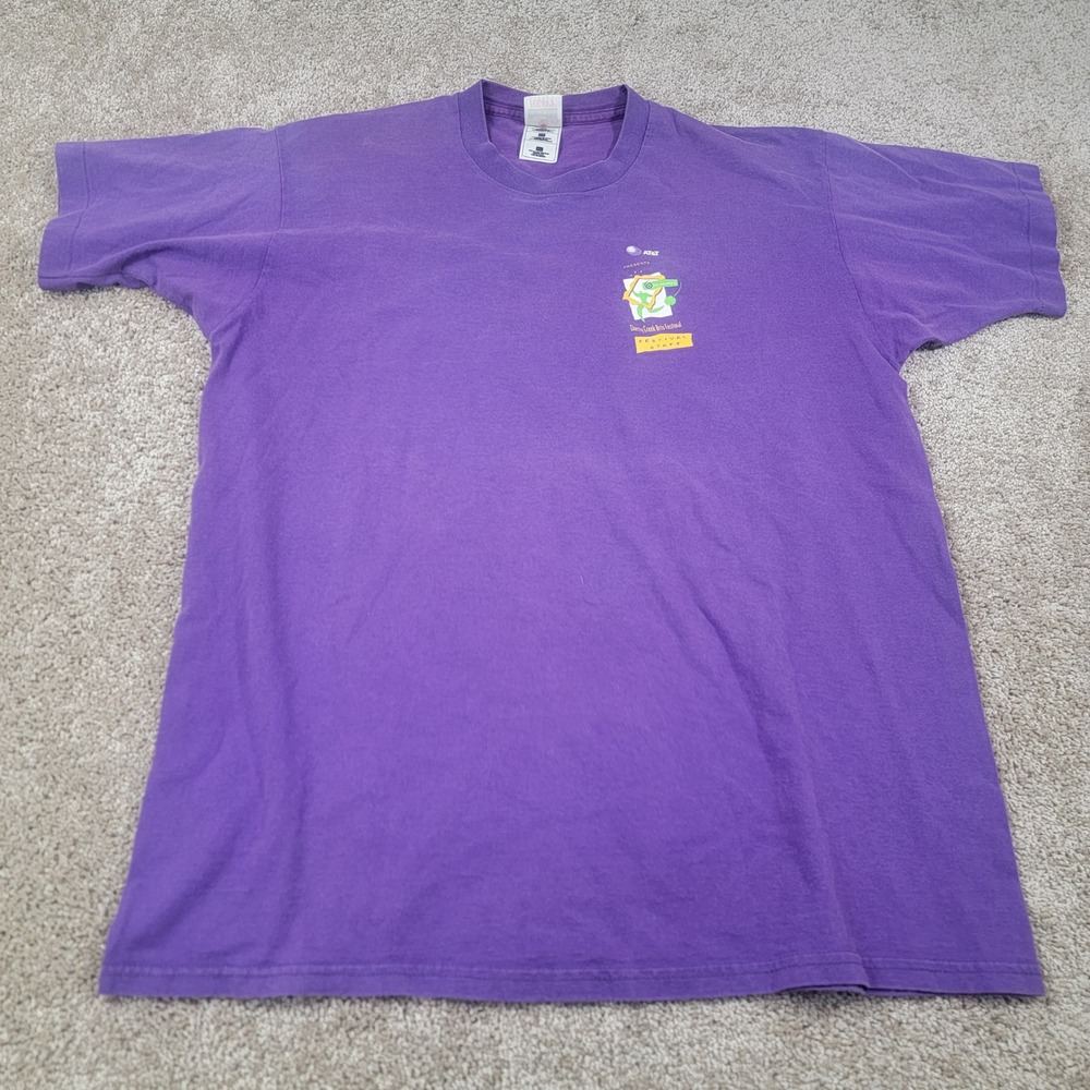 Fruit of the Loom XL Purple AT&T Cherry Creek Staff T Shirt Single Stitch Vtg